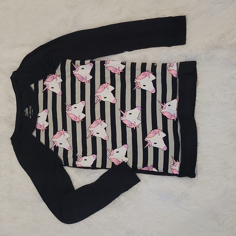 Justice Cozy Unicorn Emoji Sweater